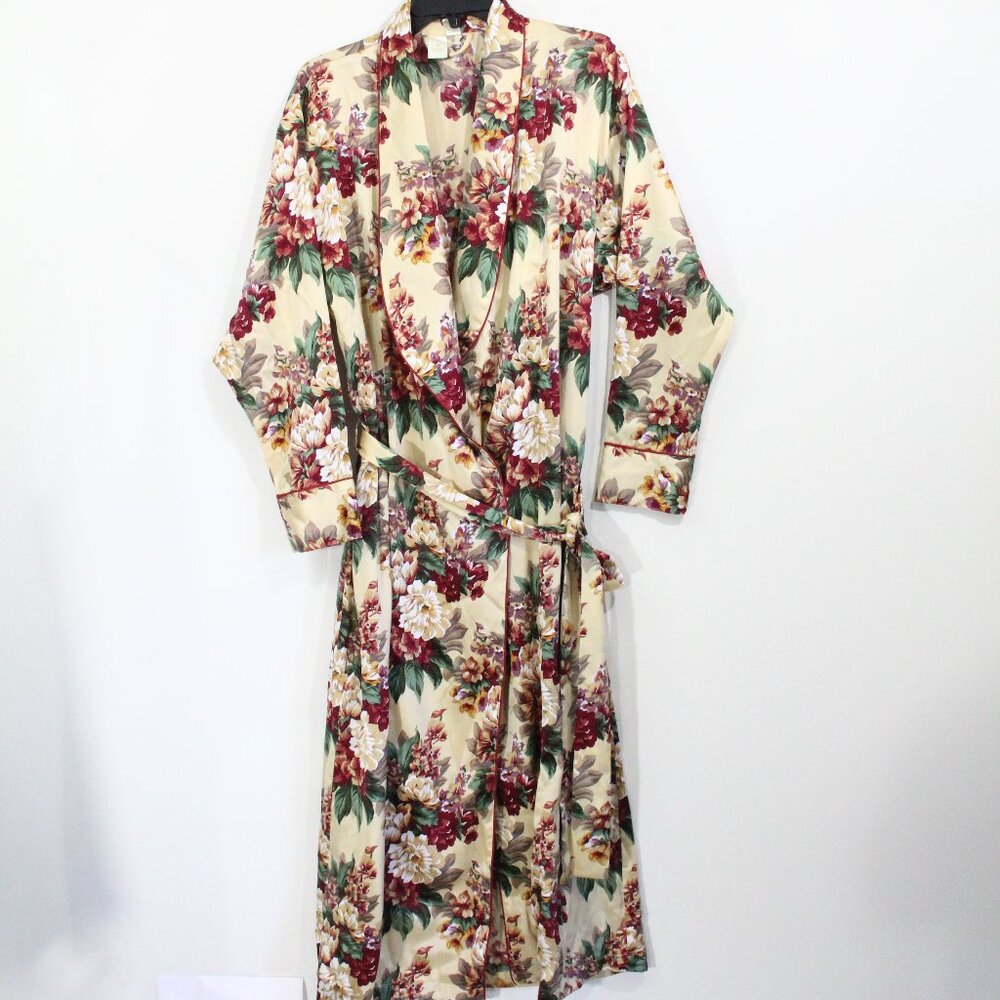 Victoria's Secret Vintage Floral Robe Small XS Women 90s style Gold Label